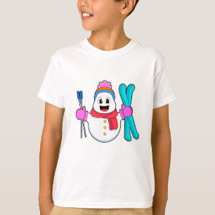 Snowman as Skier with Ski T-Shirt