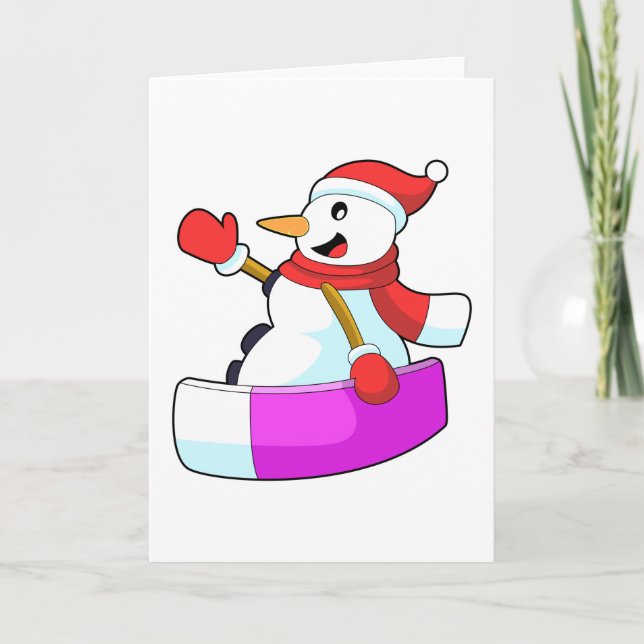 Snowman as Snowboarder with Sonowboard.PNG Card (Front)