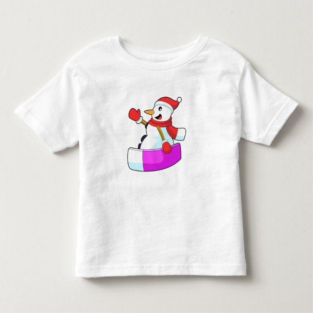 Snowman as Snowboarder with Sonowboard.PNG Toddler T-Shirt (Front)