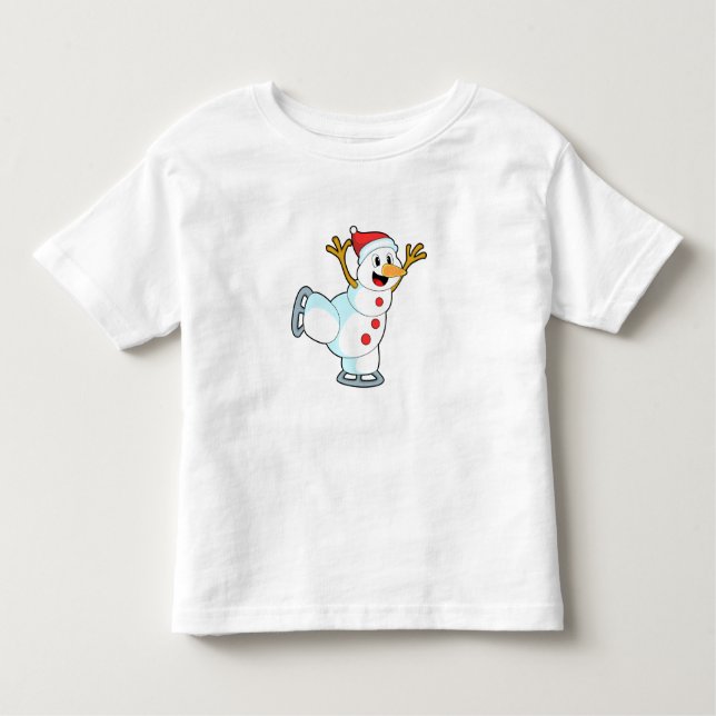 Snowman at Ice skating with Ice skates.PNG Toddler T-Shirt (Front)