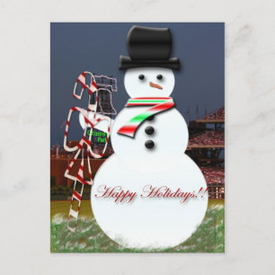 Snowman at the Ball Park Postcard