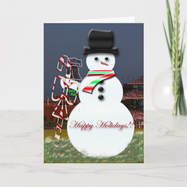 Snowman at the Ballpark Card (Front)