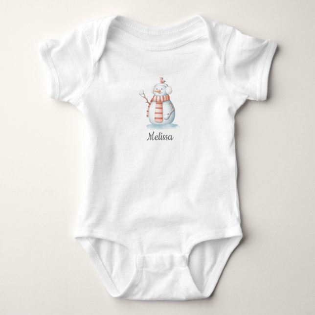 Snowman Baby Bodysuit (Front)