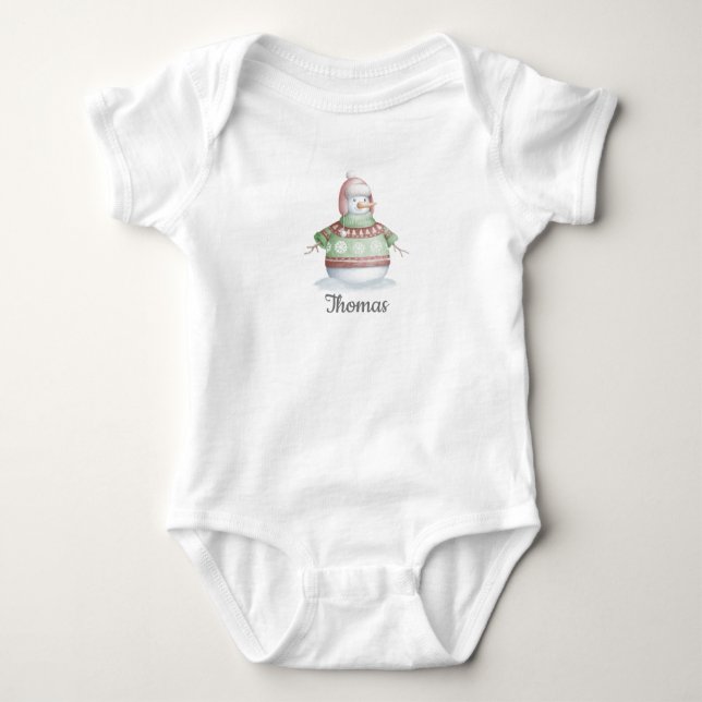 Snowman Baby Bodysuit (Front)