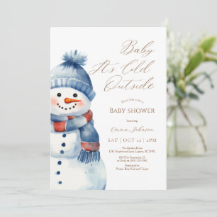Snowman Baby It’s Cold Outside Baby Shower invite