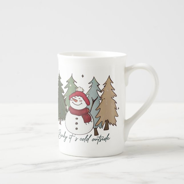 Snowman Baby It's Cold Outside  Bone China Mug (Right)