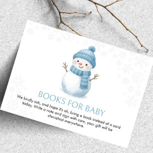 Snowman Baby Shower Books For Baby Enclosure Card