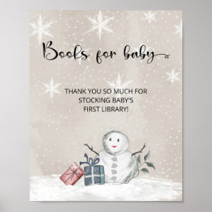 Snowman baby shower Books for baby  Poster