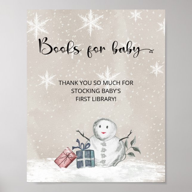Snowman baby shower Books for baby  Poster (Front)