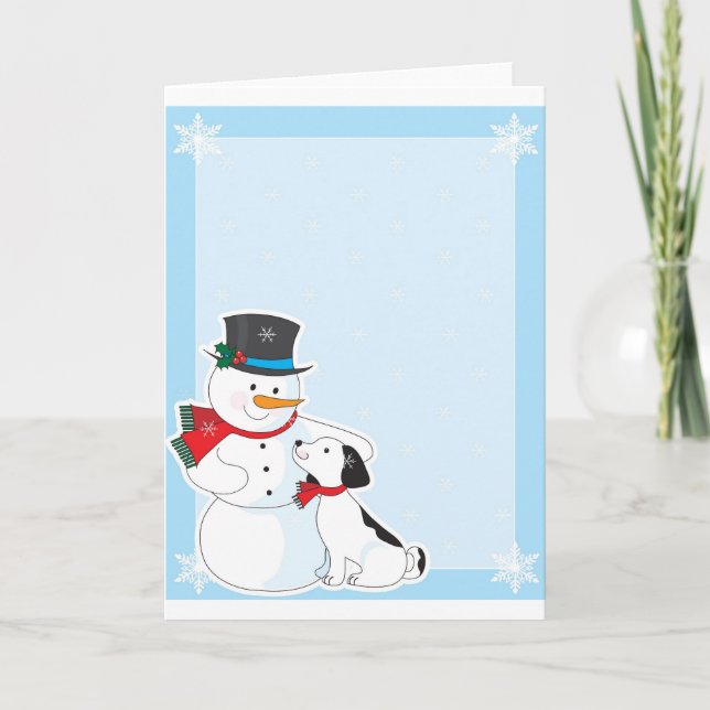 Snowman Background Holiday Card (Front)