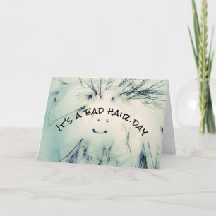 Snowman bad hair day funny melting snowman card