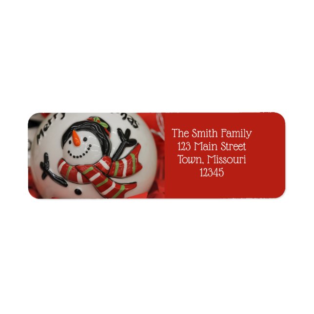 Snowman ball return address label (Front)