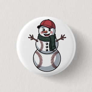 Snowman Baseball Christmas Santa Baseball Sport 3 Cm Round Badge