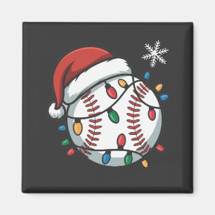 Snowman Baseball Christmas Santa Baseball Sport Magnet