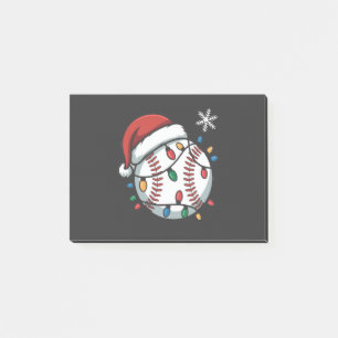 Snowman Baseball Christmas Santa Baseball Sport Post-it Notes