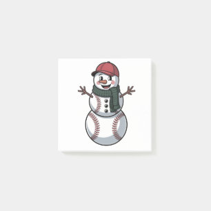 Snowman Baseball Christmas Santa Baseball Sport Post-it Notes