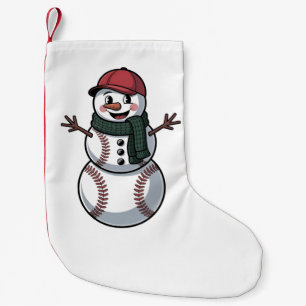 Snowman Baseball Christmas Santa Baseball Sport Small Christmas Stocking