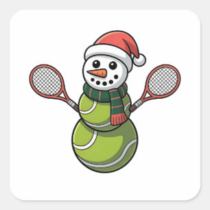 Snowman Baseball Christmas Santa Baseball Sport Square Sticker