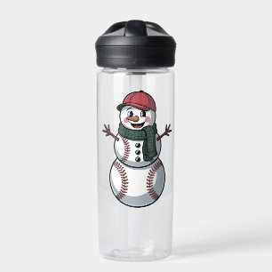 Snowman Baseball Christmas Santa Baseball Sport Water Bottle