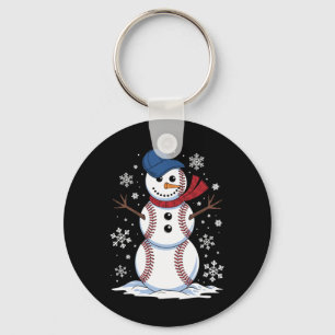 Snowman Baseball Winter Sports Lovers Men Women Ki Key Ring