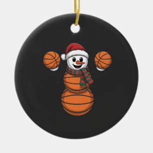 Snowman Basketbal Christmas Santa Baseball Sport Ceramic Ornament