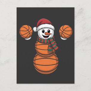 Snowman Basketbal Christmas Santa Baseball Sport Holiday Postcard