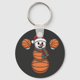 Snowman Basketbal Christmas Santa Baseball Sport Key Ring