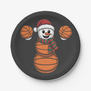 Snowman Basketbal Christmas Santa Baseball Sport Paper Plate