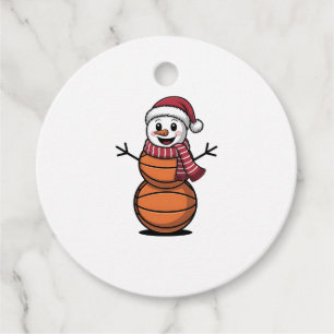 Snowman Basketball Christmas Sport Lovers  Favour Tags