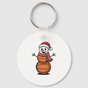 Snowman Basketball Christmas Sport Lovers Key Ring