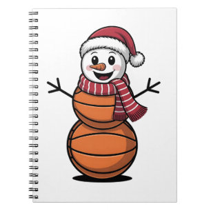 Snowman Basketball Christmas Sport Lovers Notebook