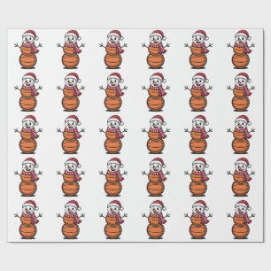 Snowman Basketball Christmas Sport Lovers  Wrapping Paper