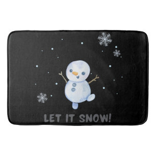 Snowman bath mat
