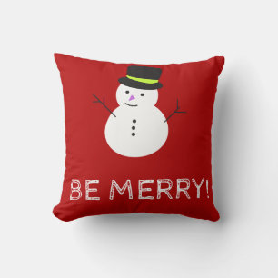Snowman Be Merry Christmas Pillow