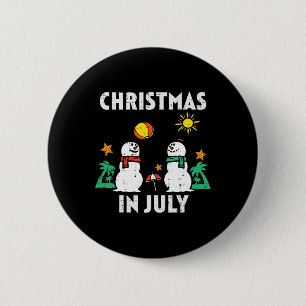 Snowman Beach Christmas In July Xmas Summer Men Wo 6 Cm Round Badge