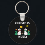 Snowman Beach Christmas In July Xmas Summer Men Wo Key Ring<br><div class="desc">Snowman Beach Christmas In July Xmas Summer Men Women Kids</div>