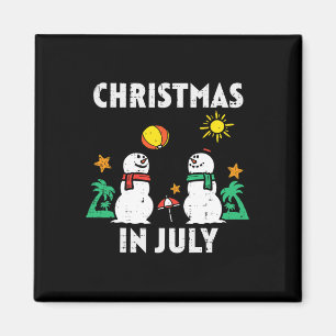 Snowman Beach Christmas In July Xmas Summer Men Wo Magnet