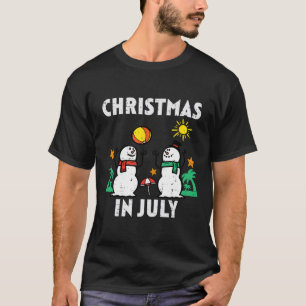 Snowman Beach Christmas In July Xmas Summer Men Wo T-Shirt