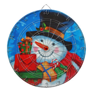 Snowman bearing Gifts Dartboard