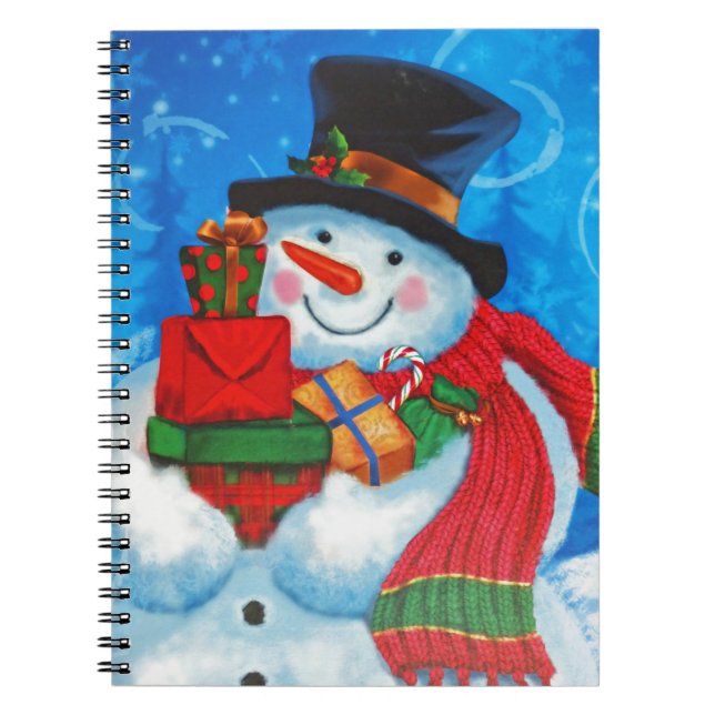 Snowman bearing Gifts Notebook (Front)