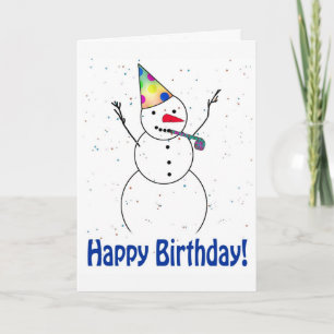 Snowman Birthday Party  Holiday Card