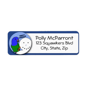 Snowman Blue Headed Pionus Return Address Label