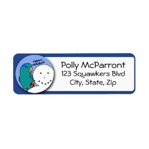 Snowman Blue Parrotlet Return Address Label