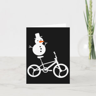 Snowman Bmx Bike Christmas Winter Funny Cycling Sp Card