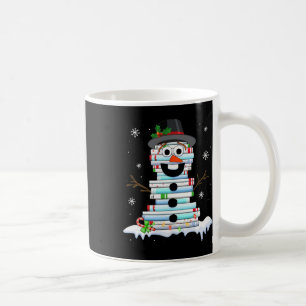 Snowman Book Stack Librarian Book Lover Christmas  Coffee Mug