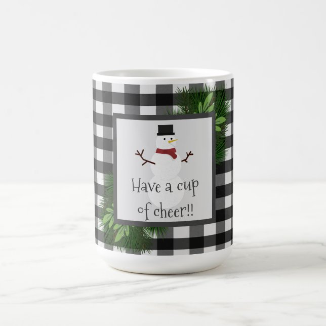 Snowman Buffalo Plaid Mug (Center)