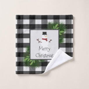 Snowman Buffalo Plaid Towel Set