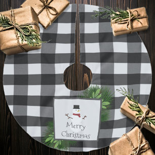 Snowman Buffalo Plaid Tree Skirt