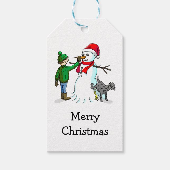 Snowman Building Gift Tags (Front)