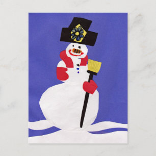 Snowman by VictoriaShaylee Holiday Postcard